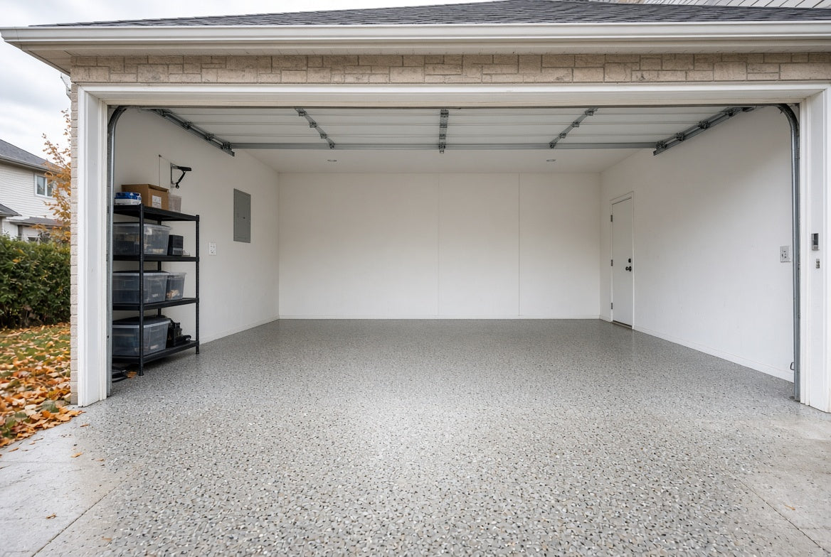2-Car Garage Polyaspartic Floor Walkthrough for Markham Homes