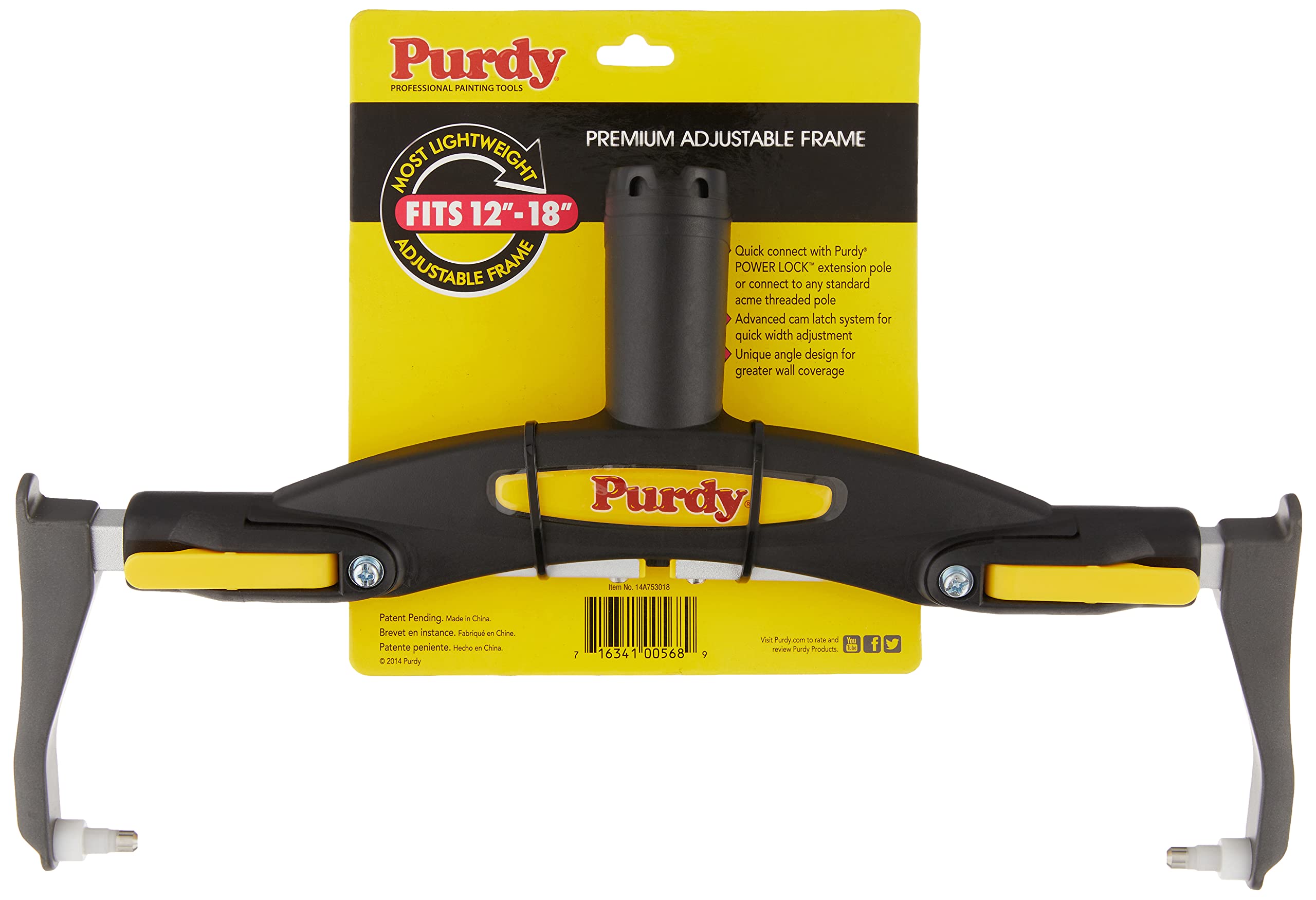 Purdy Adjustable Paint Roller Frame, 12-Inch to 18-Inch